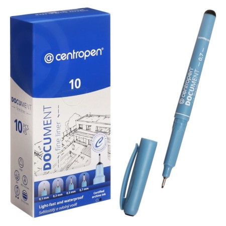 Capillary pen for drawing centropen 2631 line 0.7 mm, color black, letter length 500 m-3