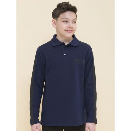 Polo for a boy with Pelican long sleeve, height 122 cm, dark blue color-1