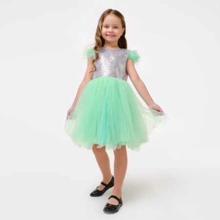 Dress children's elegant with sequins KAFTAN, p. 28 (86-92), green-4