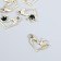 Decor for creativity metal, rhinestones "curved heart with a crown" gold 1.5x1.8 cm