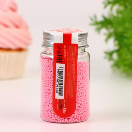 Confectionery sprinkling "pink" Easter, 2 mm, 50 g-2