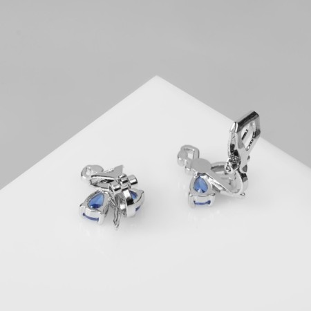 Clips "Ballerina", blue color in silver-2