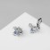 Clips "Ballerina", blue color in silver