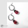 Earrings "God-Korovka", the color is red-black in silver