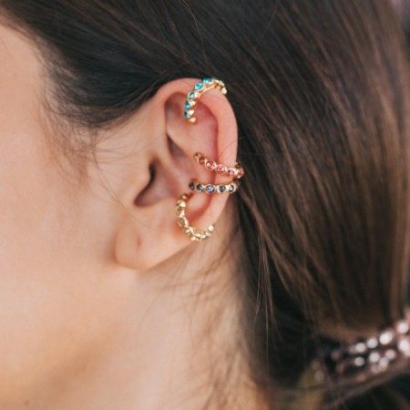 Earrings "Kuffs" Cuffs, set of 5 pcs., Colored in gold-4