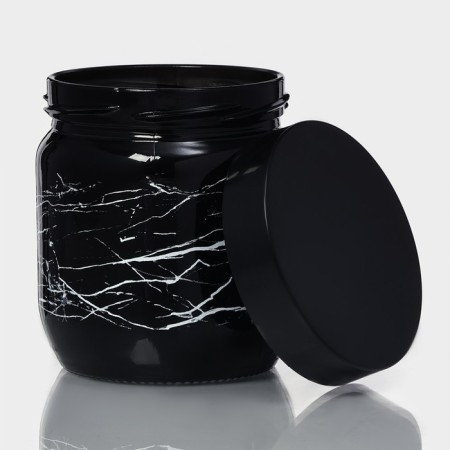 Glass Bank for bulk products "Marbl", 425 ml-2