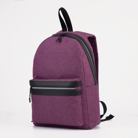 A backpack with a zipper, "saxi", outer pocket, lilac color