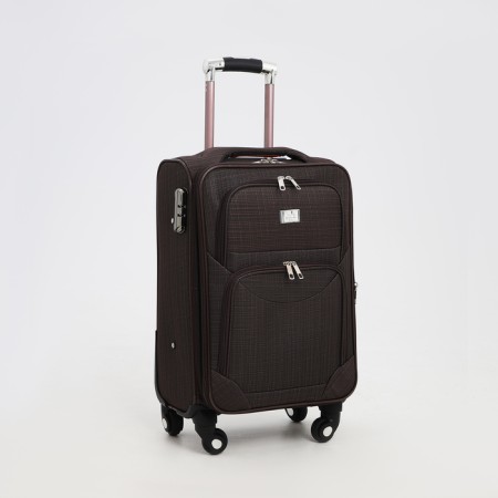 Small suitcase 20 "on lightning, code castle, with extension, brown color-1