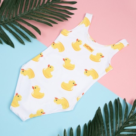 Baby swimsuit KAFTAN "Ducks", height 122-128 cm, white-9