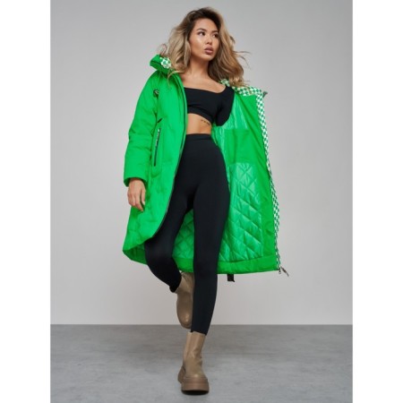 Coat insulated winter female, size 42, green color-15