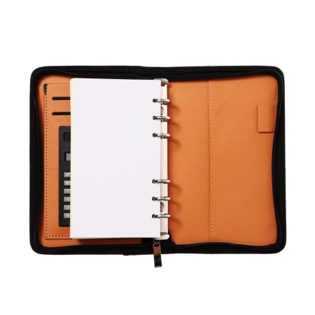 Organizer on the rings A6, 96 sheets in a ruler, on a zipper from 3 sides, leatherette, mix-24