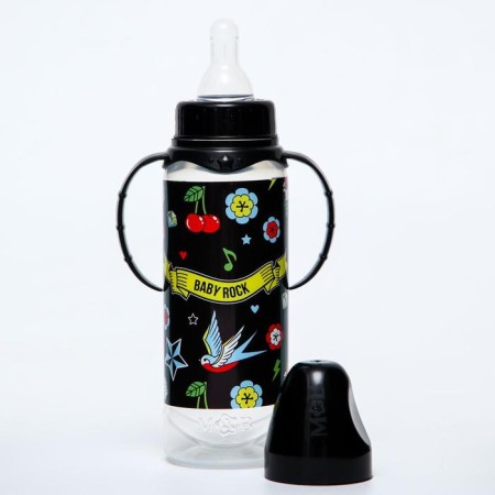 Baby Rock Feeding bottle, classic throat, 0 months, 250 ml., Cylinder, with handles-3