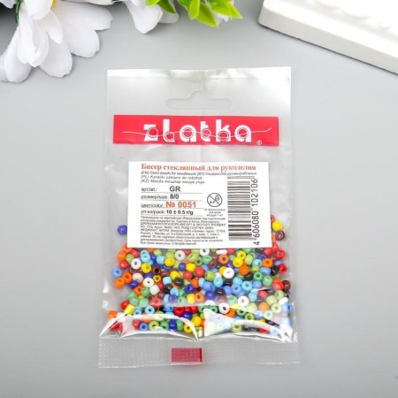 Beads "Zlatka" 08/0 10 g 0051 multi -colored-2