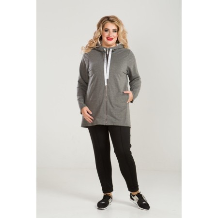 Female suit, size 52, gray color-1