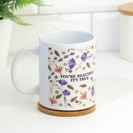 Sublimation mug "You are beautiful it’s true" 320 ml, with application-1
