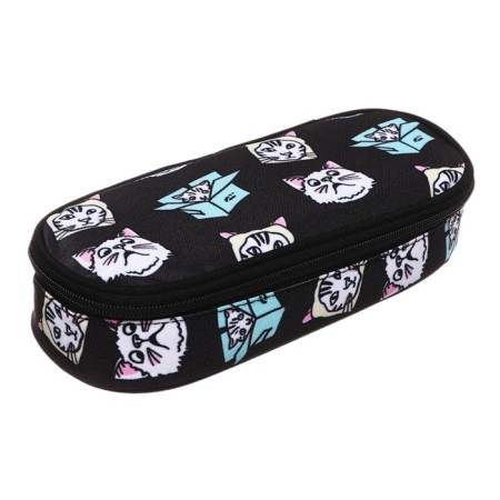 Penal soft, 55x220x100, case fabric, for a girl, black, Seventeen "Cats"-1