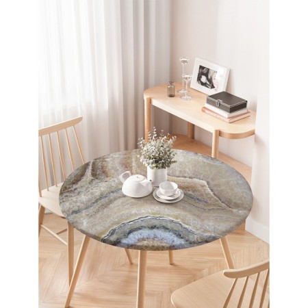 Tables on the table “Stone Onyx”, round, oxford, elastic band, size 120x120 cm, diameter 75-100 cm-2