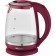 Electric kettle WillMark WEK-2005G, glass, 2 l, 2200 W, LED lighting, burgundy