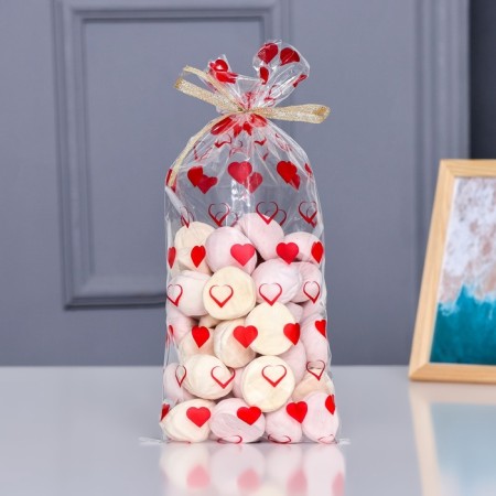 Package packing bopp, "heart" 15*30 cm set 50 pcs