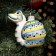 Fir -tree porcelain ball "Snow Snake", graphics, 10 cm