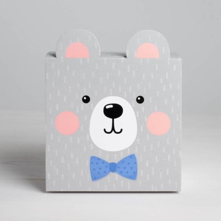 Gift folding box, packaging, "bear cub", 15 x 15 x 8 cm-2