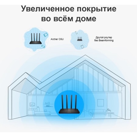 Wireless TP-Link Archer C6U AC1200, 1000 Mbps, 4 ports, 4G Ready, Black-4