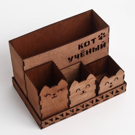 Organizer for stationery "cats" wood, 235 x 142 x 30 mm-6