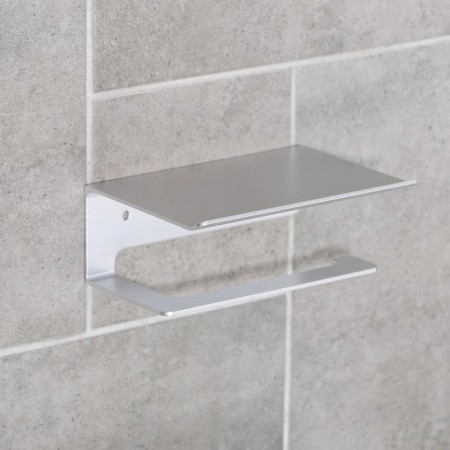 Holder for toilet paper with a shelf 6.5 × 16 × 11.5 cm, aluminum-1