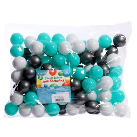 A set of balls for the pool, 100 pcs, diameter - 5 cm, colors: white, silver, tifani
