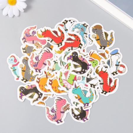 Stickers for the creativity of "Dracoshi" embossing gold set 48 pcs 9x7x0.8 cm-1