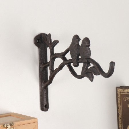 Decorative metal hook suspended "two birds on the branches" 17x23 cm-1