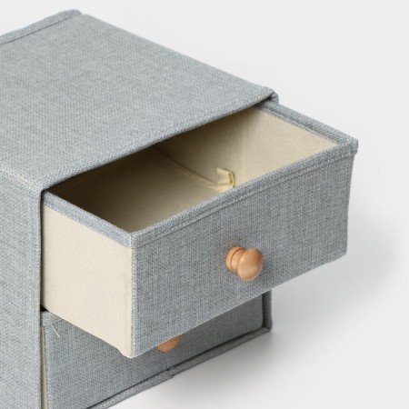 Box LADOOM "Francesca", 2 drawers, 22 × 22 × 20.5 cm, gray-blue-2