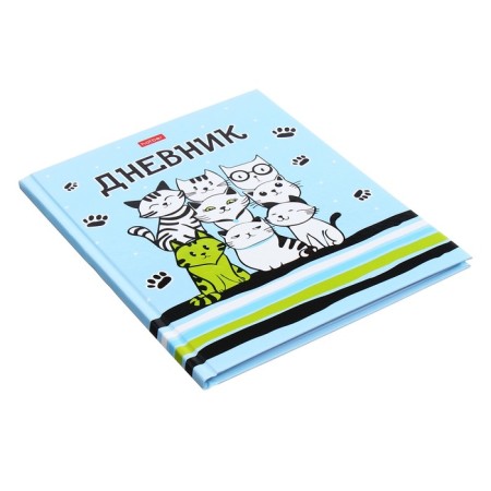 Universal diary for grades 1-11 "Everyone loves cats", solid cover, glossy lamination, 40 sheets-1