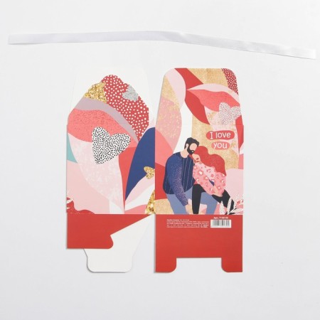Gift folding box, packaging, "love", 12 x 12 x 12 cm-4