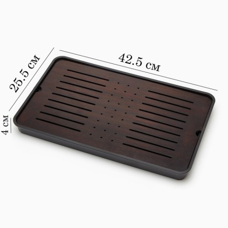 Traine for the tea ceremony, 42.5 x 25.5 x 4cm, black tray
