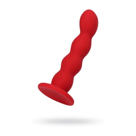 Anal phalloimitator Favorite, silicone, red color, 13 cm, d = 2.8 cm
