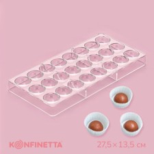 Форма для конфет и шоколада KONFINETTA «Полусфера», 27,5×13,5 см, 24 ячейки (3×3 см)
