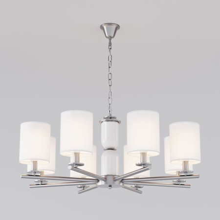Ceiling Lamp Eurosvet Caprera 60146/8, E14, 8x40W, 820x820 mm, Nickel color