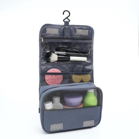Cosmetic bag on Velcro, with hook, color gray color-3