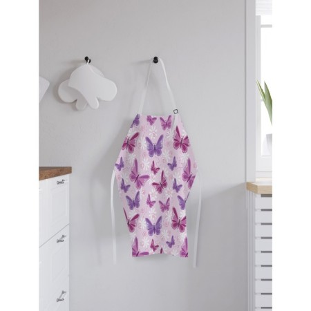 Apron kitchen with a photo print "Pattern with butterflies", adjustable, size OS-1
