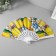 Fan plastic, textile "Lemon ornament" mix 23 cm
