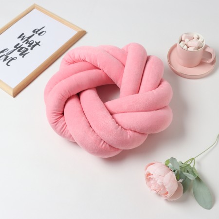 Pillow-Susel "Ethel", D = 33cm, pink color, velor-1