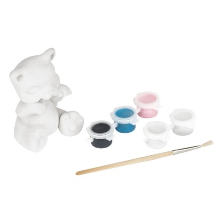 Set for painting from gypsum "kitten", figure height - 8.5 cm, with paints and brush-1