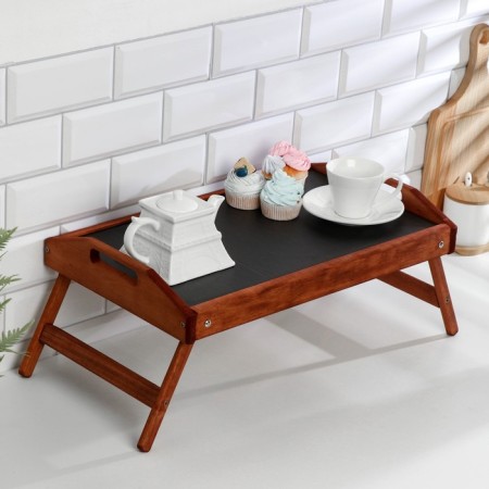 Folding breakfast table, 50 × 30cm, with handles, sea-4