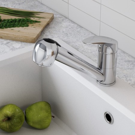 Santek Mavis kitchen mixer, retractable 2-regimen surplus, chrome-1