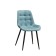 “Quarter U” chair, velor tenerife Dusty Blue / Metal Black