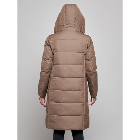 Coat insulated winter female, size 42, brown color-6