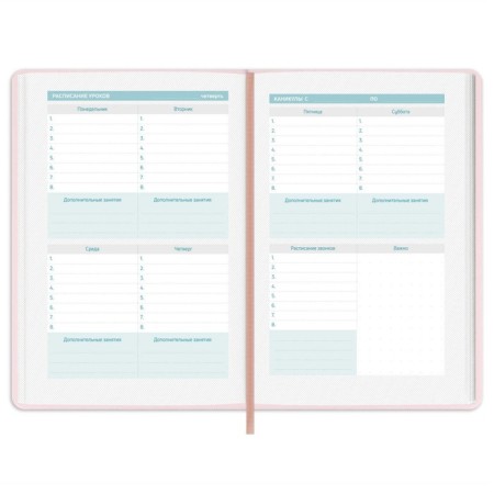 School School A5 80 sheets "pink", solid cover of artificial leather, foil embossing, liesse, reference material, block 70 g/m2-1