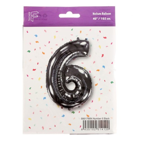 Foil ball 40 “number 6/9”, black, Black-1