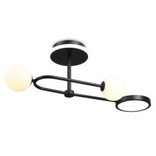 Светильник светодиодный потолочный со сменной лампой и пультом управления Ambrella light, LineTech, FL66223, G9, 29 Вт, 2175Lum, 3000-6400К, цвет чёрный, белый матовый
